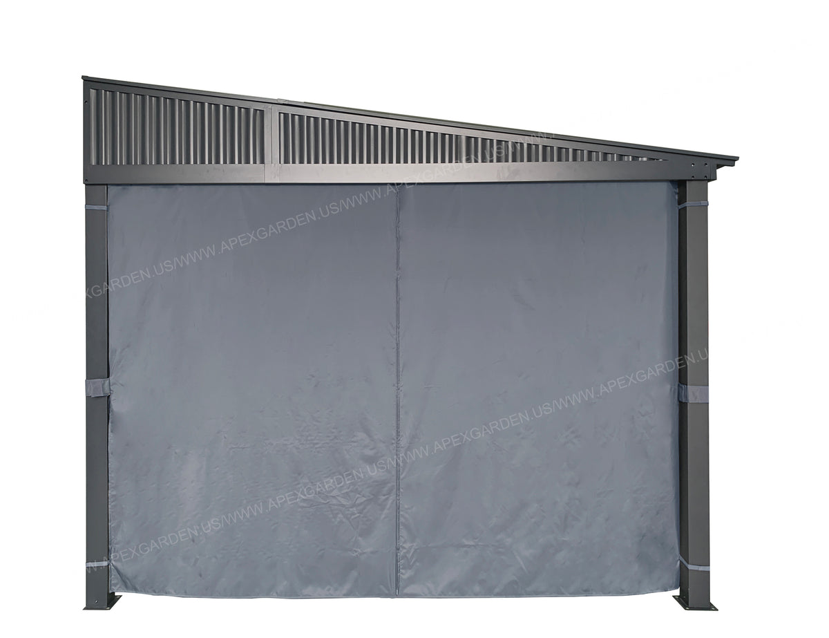 10' x 12' 3-Sided Privacy Curtain Set for Wall-Mounted Sun Shelter P802283
