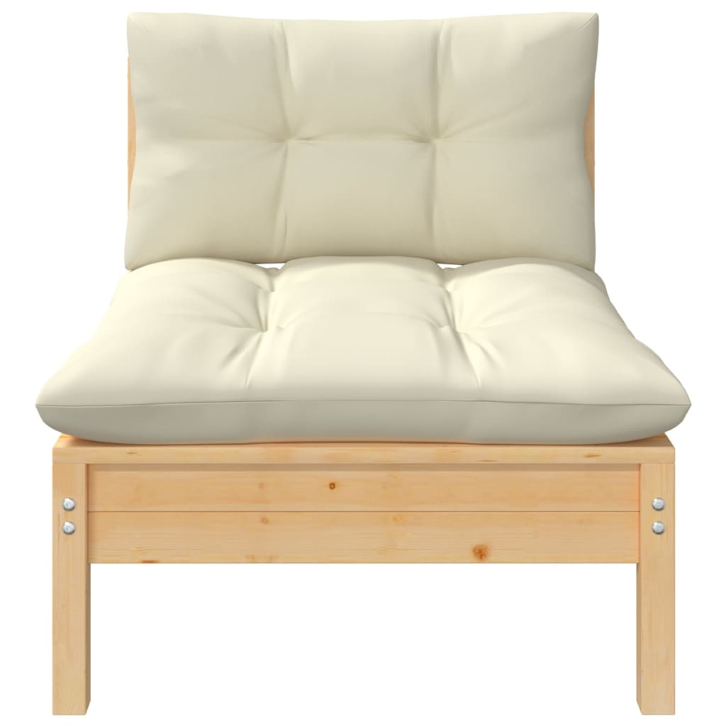 Patio Sofa with Cushions Solid Pinewood E34632