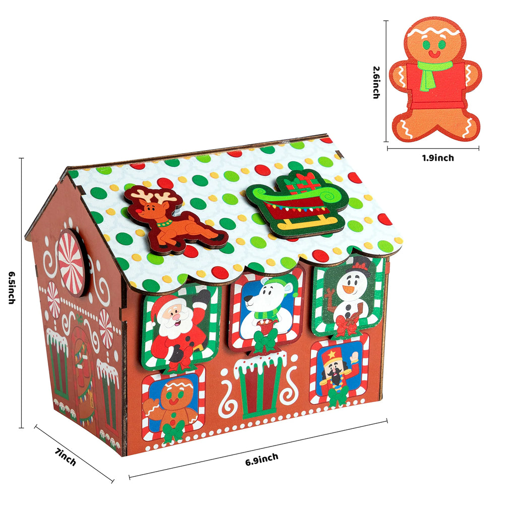 12 Day Countdown to Christmas Wooden Advent Calendar Magnetic Gingerbread House C512730