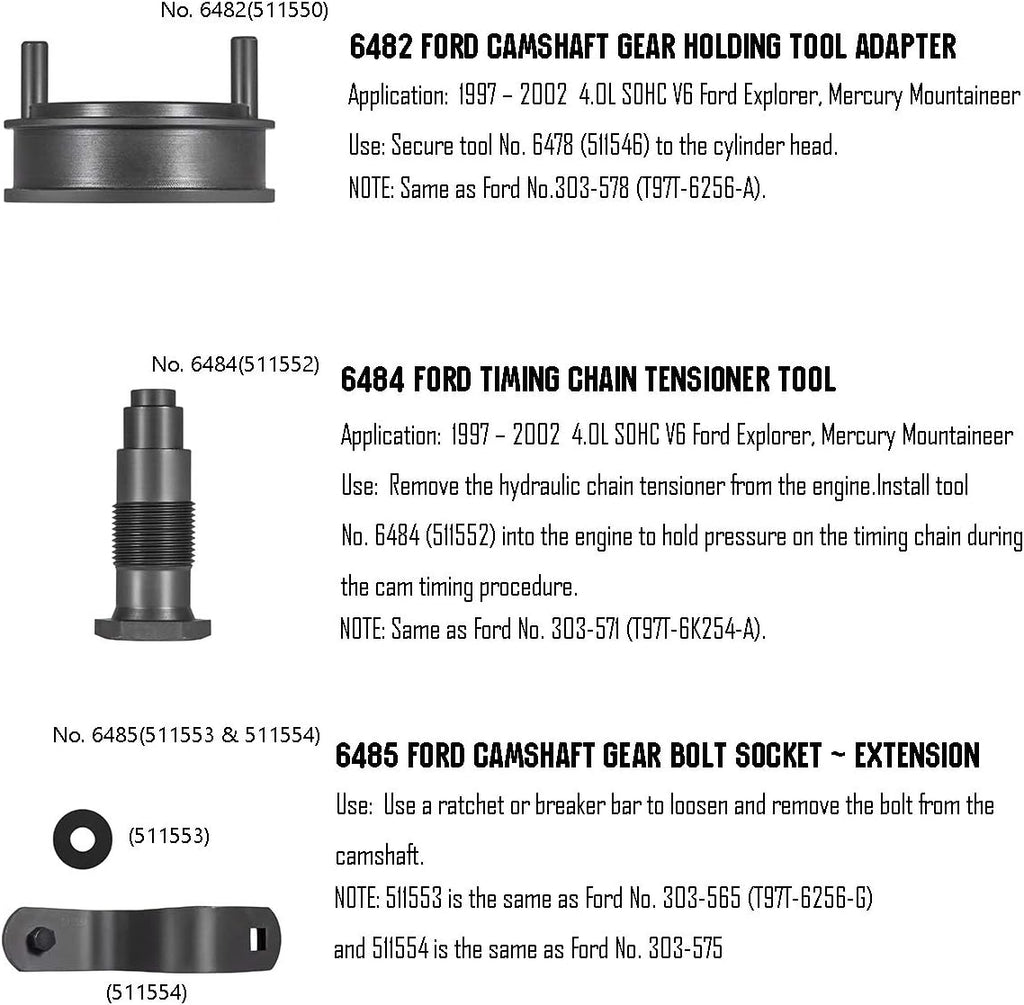Timing Tool Kit for 4.0L SOHC V6 Engine N70686