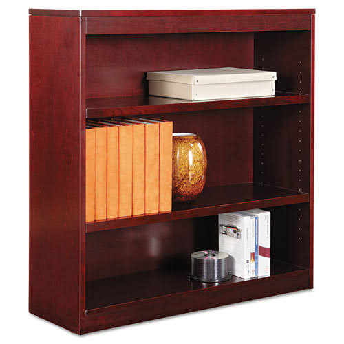 Mahogany Three-Shelf Corner Wood Veneer Bookcase I21648