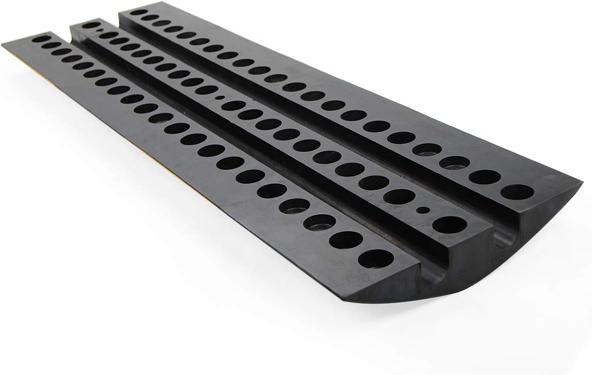 2 Channel Heavy Duty Rubber Speed Bumps with 3 Bolts, Pack of 2 Q938
