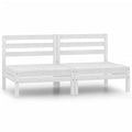 White Solid Wood Pine Patio Sofas 2 pcs O8201