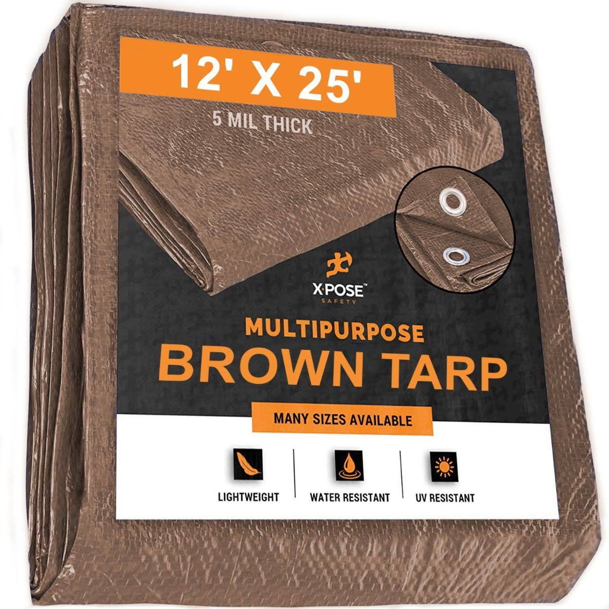 Brown Poly Tarps 12 x 25 - Case of 6 P744413