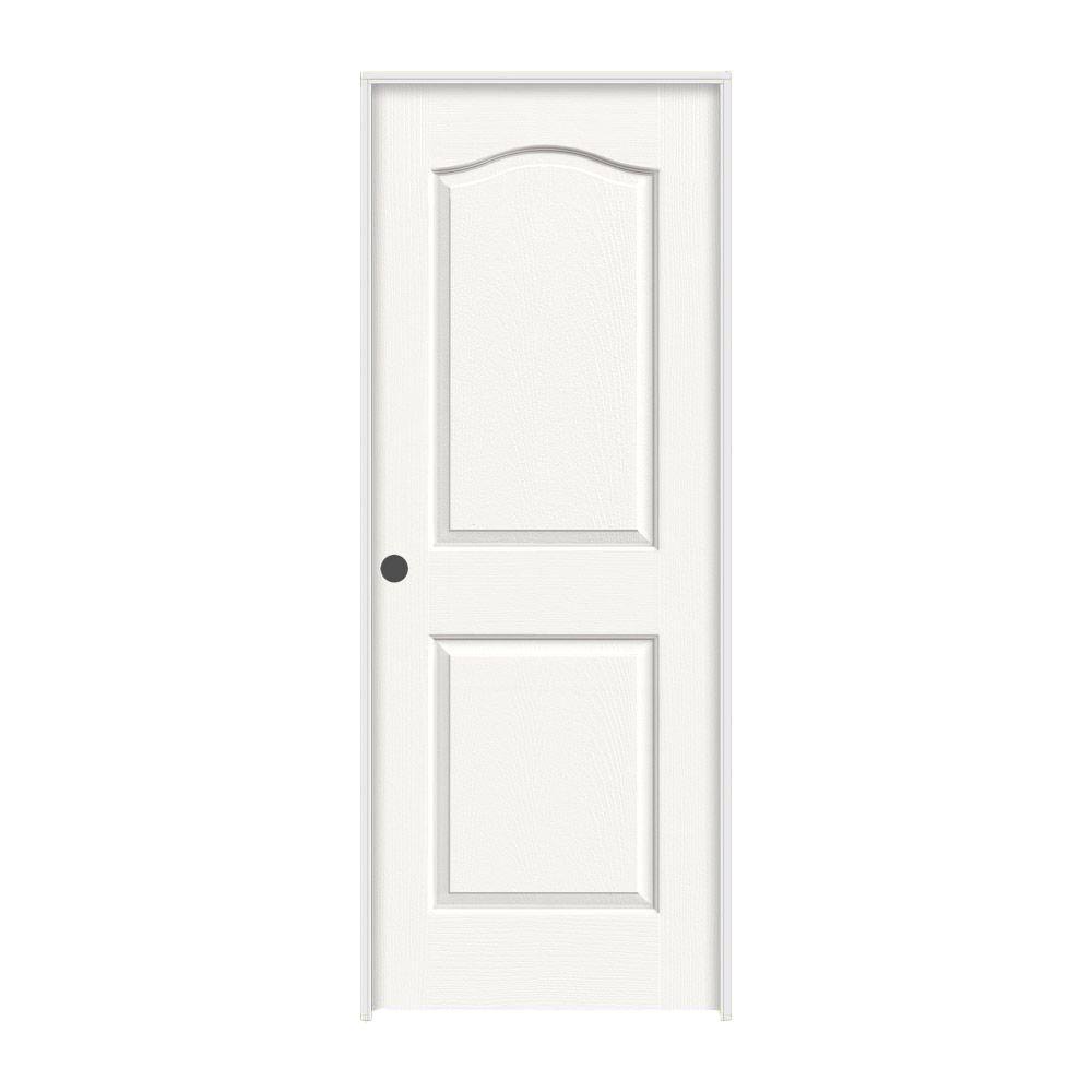 24 in. x 80 in. White Painted Right-Hand Molded Composite MDF Single Prehung Interior Door K233851