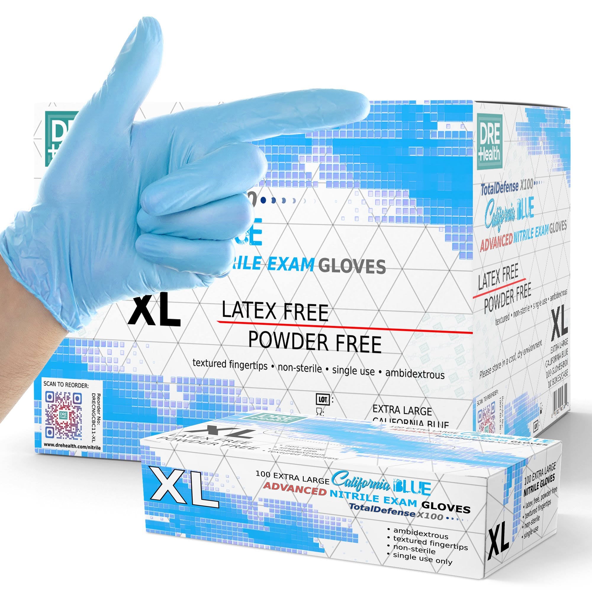 California Blue Nitrile Exam Gloves C8873