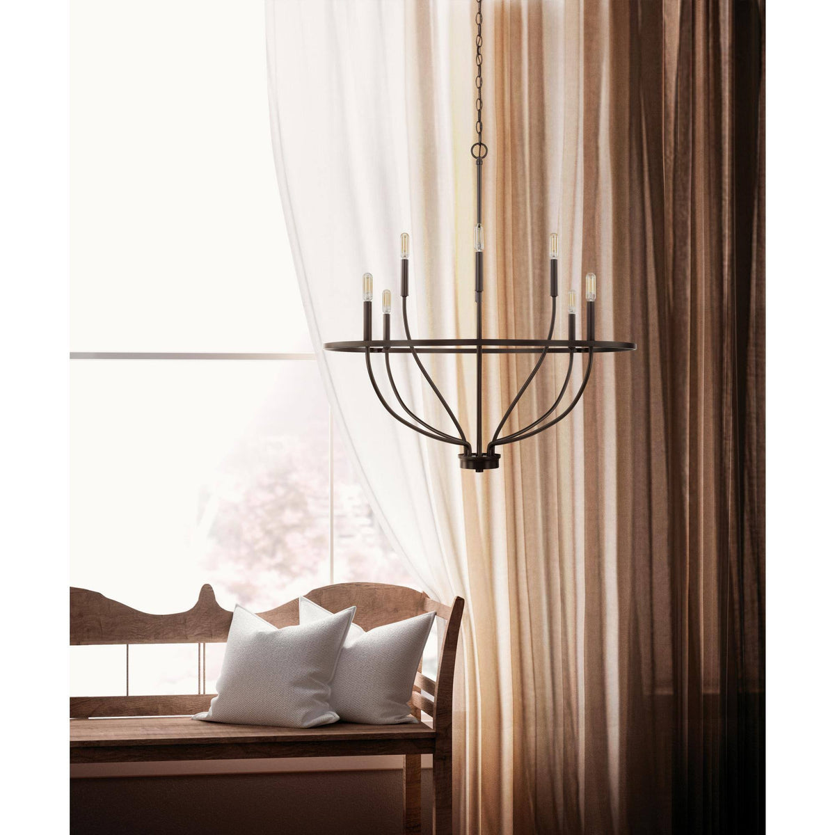 8 Light Brushed Nickel Chandelier I165851
