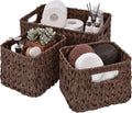 Caramel Orange Wicker Basket Set with Handles, 3-Pack N74940
