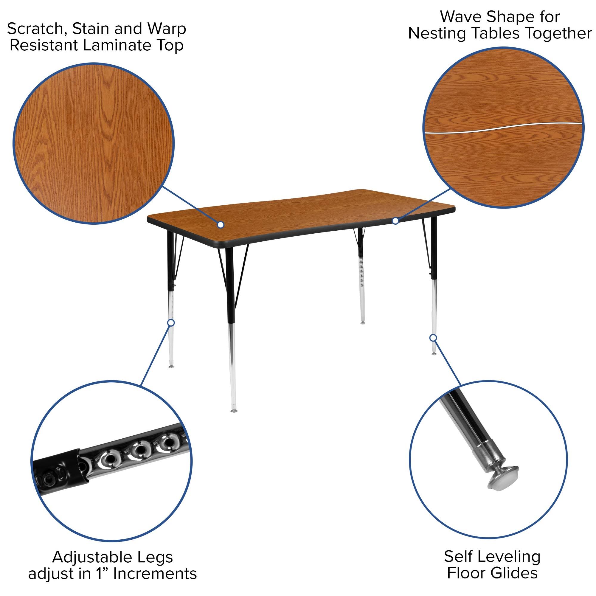 3 Piece Oak Laminate Activity Table Set D419