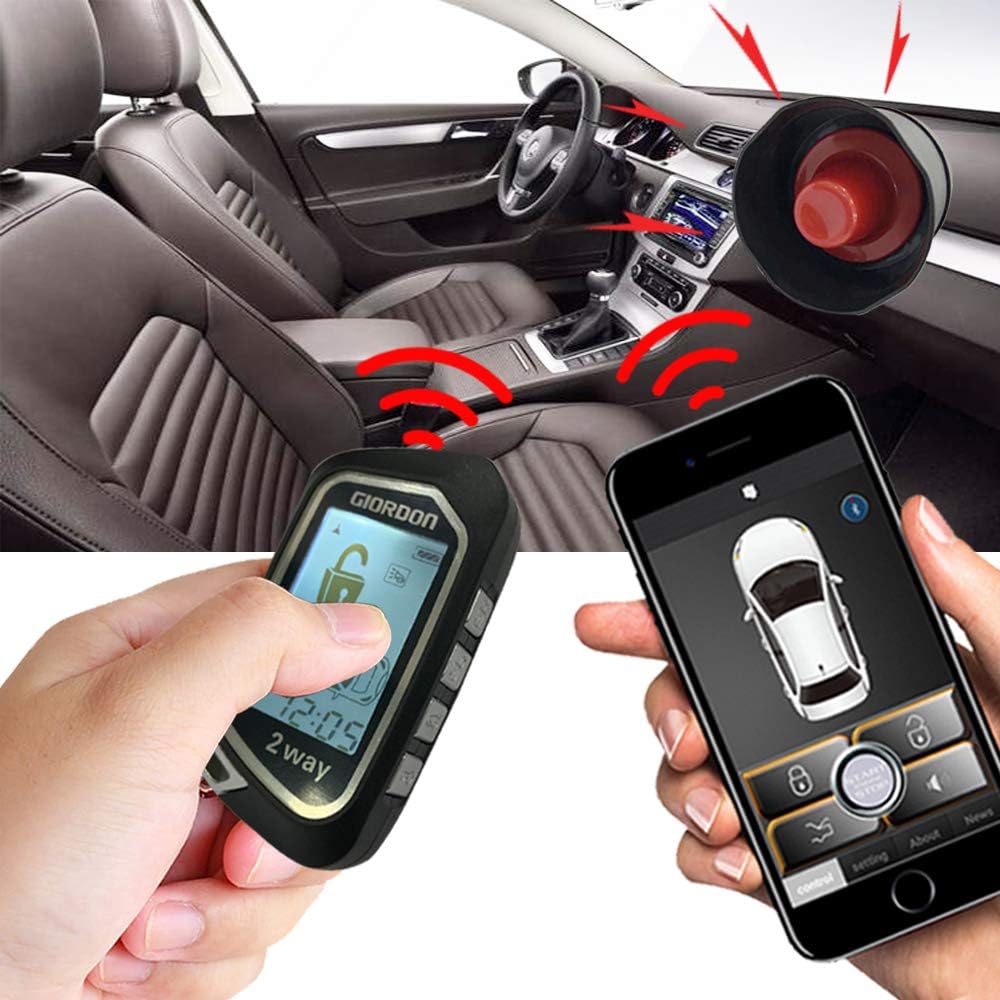 Car Alarm Security System with Remote Start, 1600 Feet Range R828594