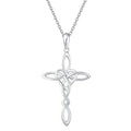 14K Gold Plated Sterling Silver Celtic Knot Cross Pendant Necklace A72047