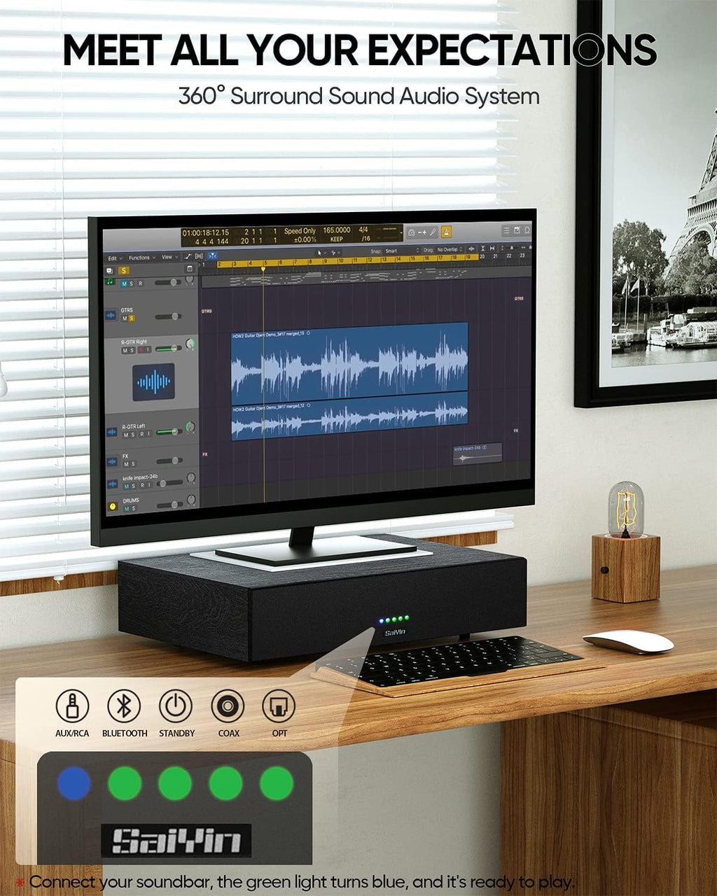 2.1 CH Sound Bar with Built-in Subwoofer and Bluetooth P501021