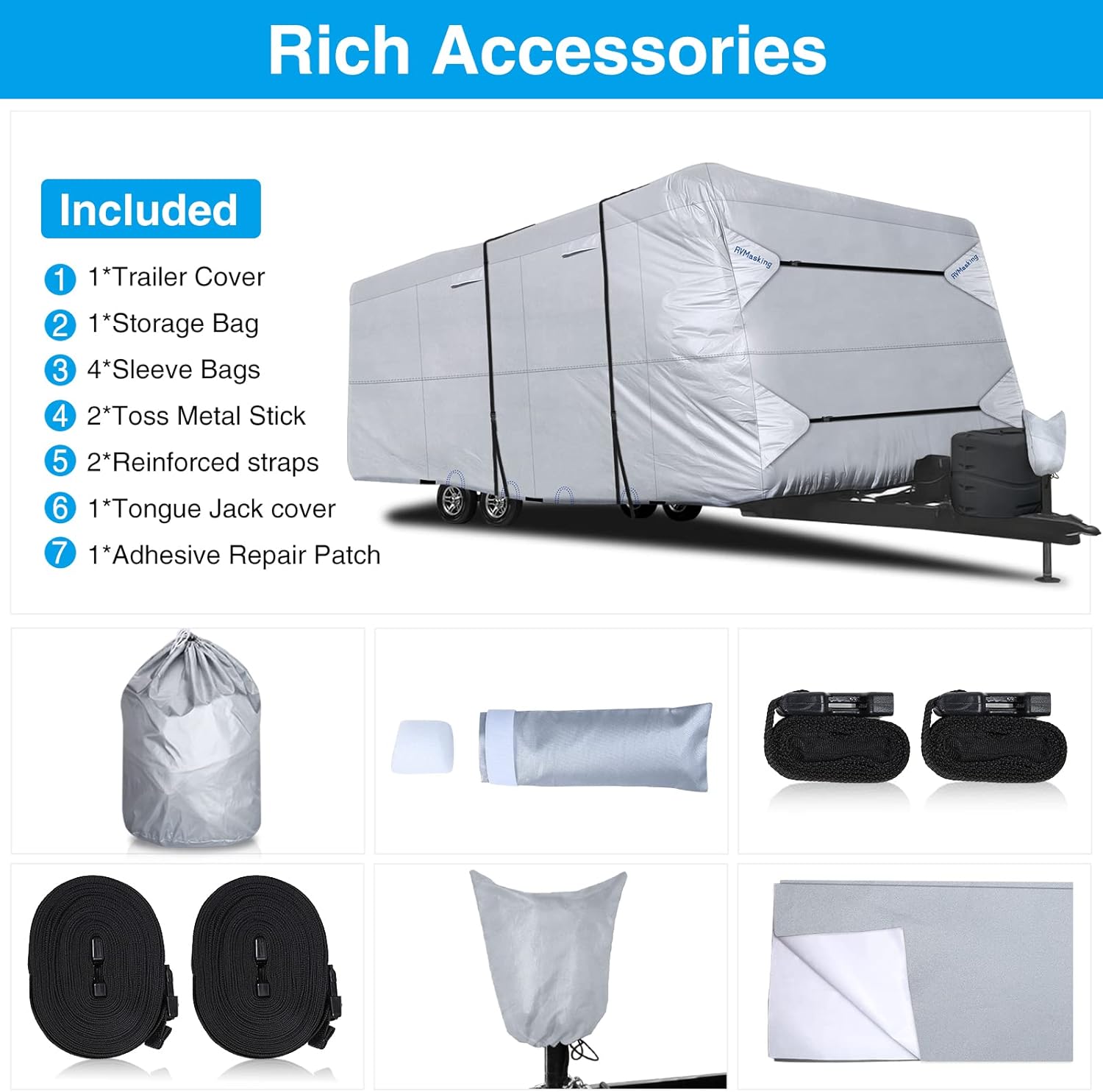 Rip-Stop RV Cover Fits 37'1''-40' Long Motorhome M4058