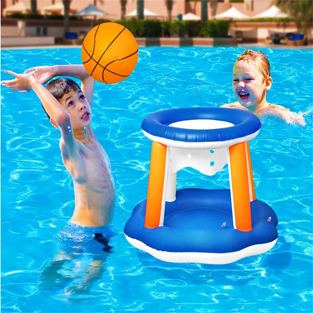 Inflatable Pool Float Set with Volleyball Net and Basketball Hoops K5397