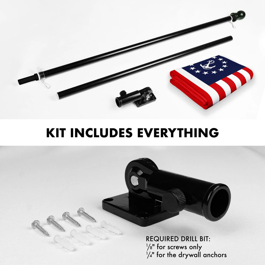 6 Ft Aluminum Spinning Flagpole with 3x5 Ft Polyester Flag J8199