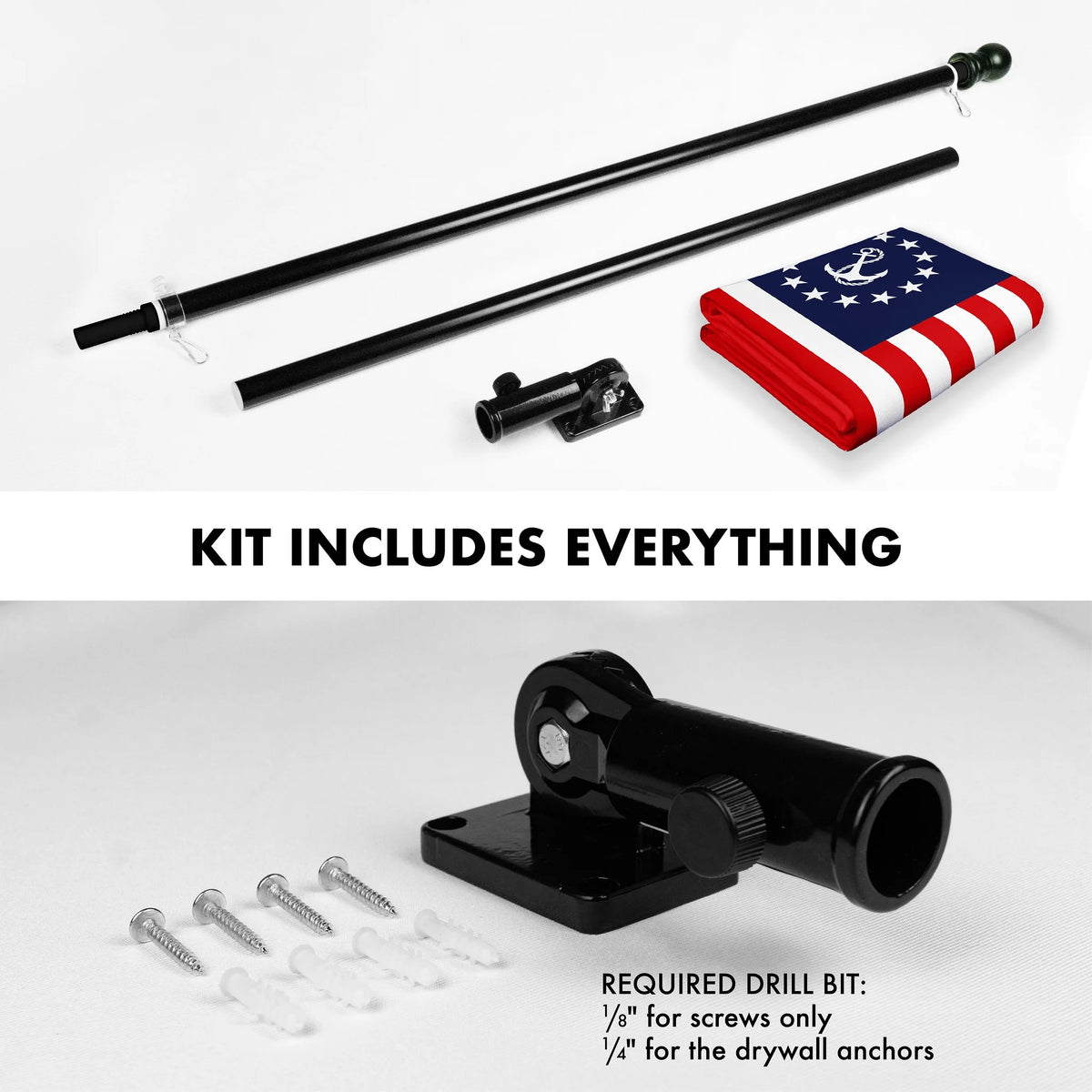 6 Ft Aluminum Spinning Flagpole with 3x5 Ft Polyester Flag J8199