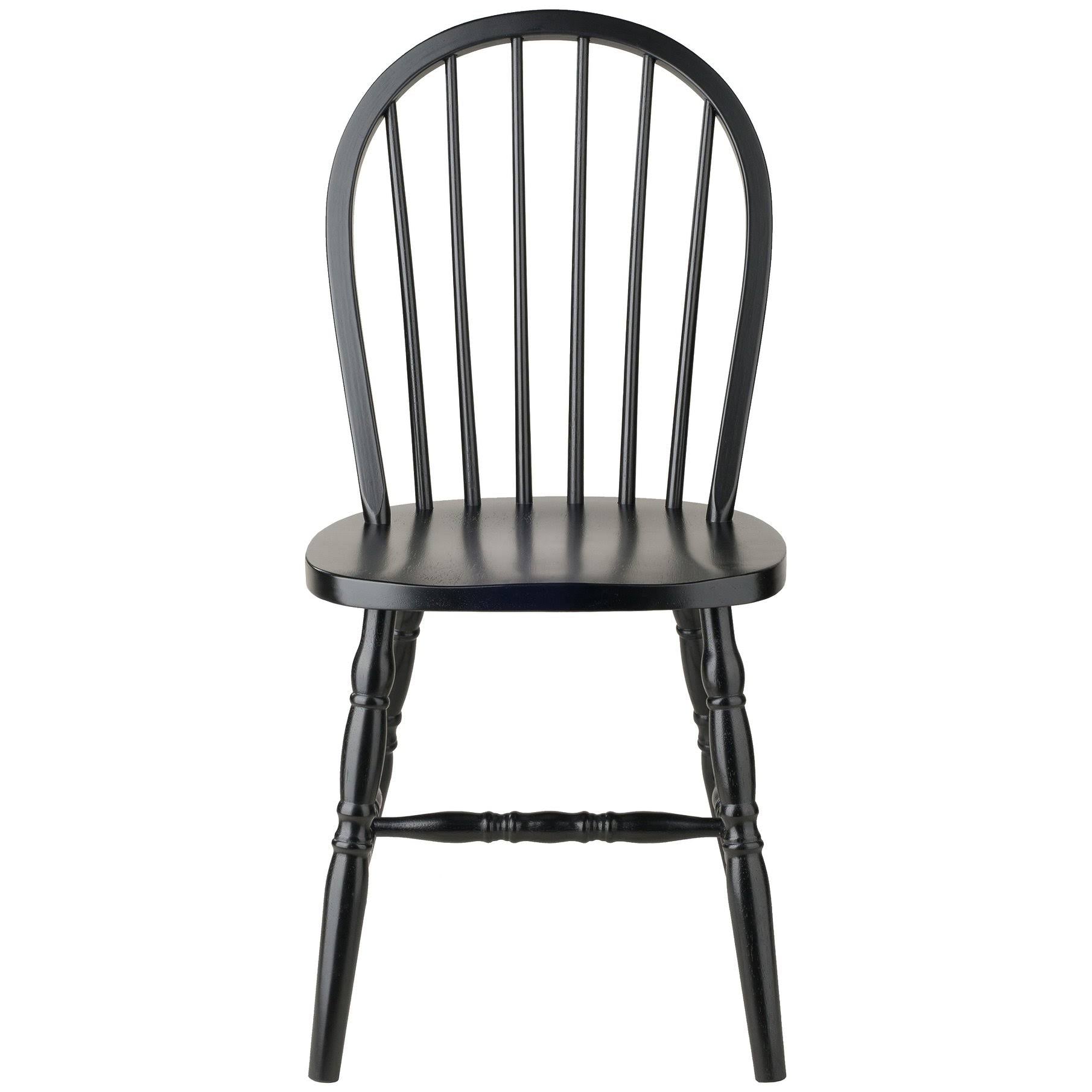 Set of 2 Windsor Chairs Black E34324