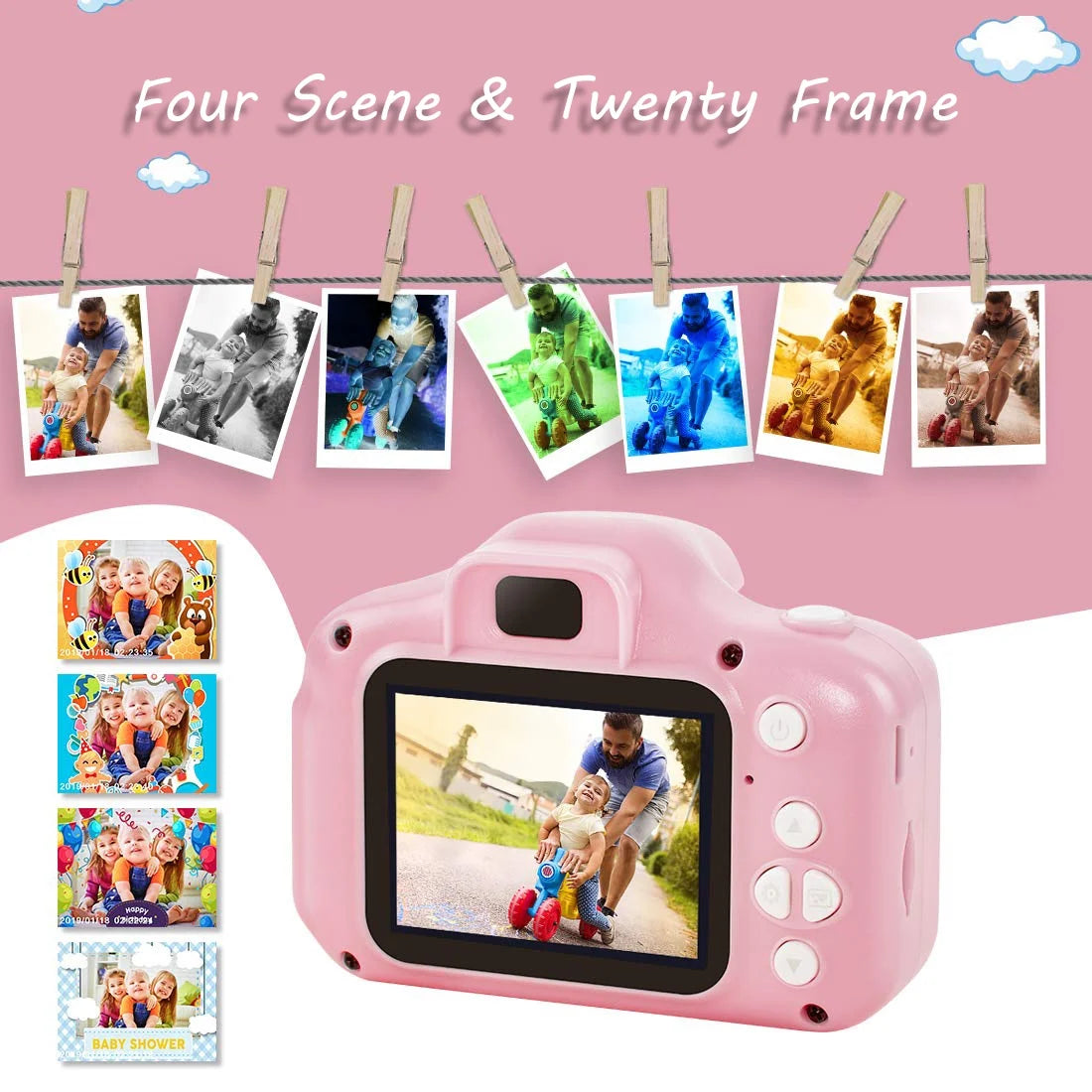 13MP 1080P Rechargeable Children's Toy Camera with 16G TF Card V272955