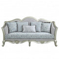 Light Gray Linen Sofa with Five Toss Pillows T400222