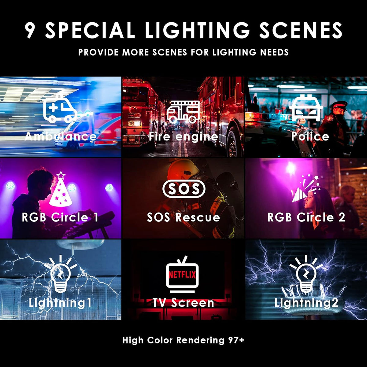 RGB LED Video Light, 3 Packs, CRI 97+ W9075