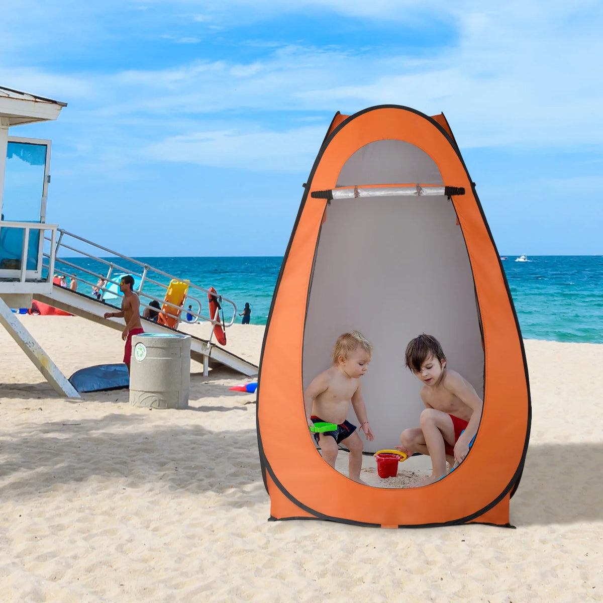 Orange Pop Up Shower Tent with Carrying Bag R847
