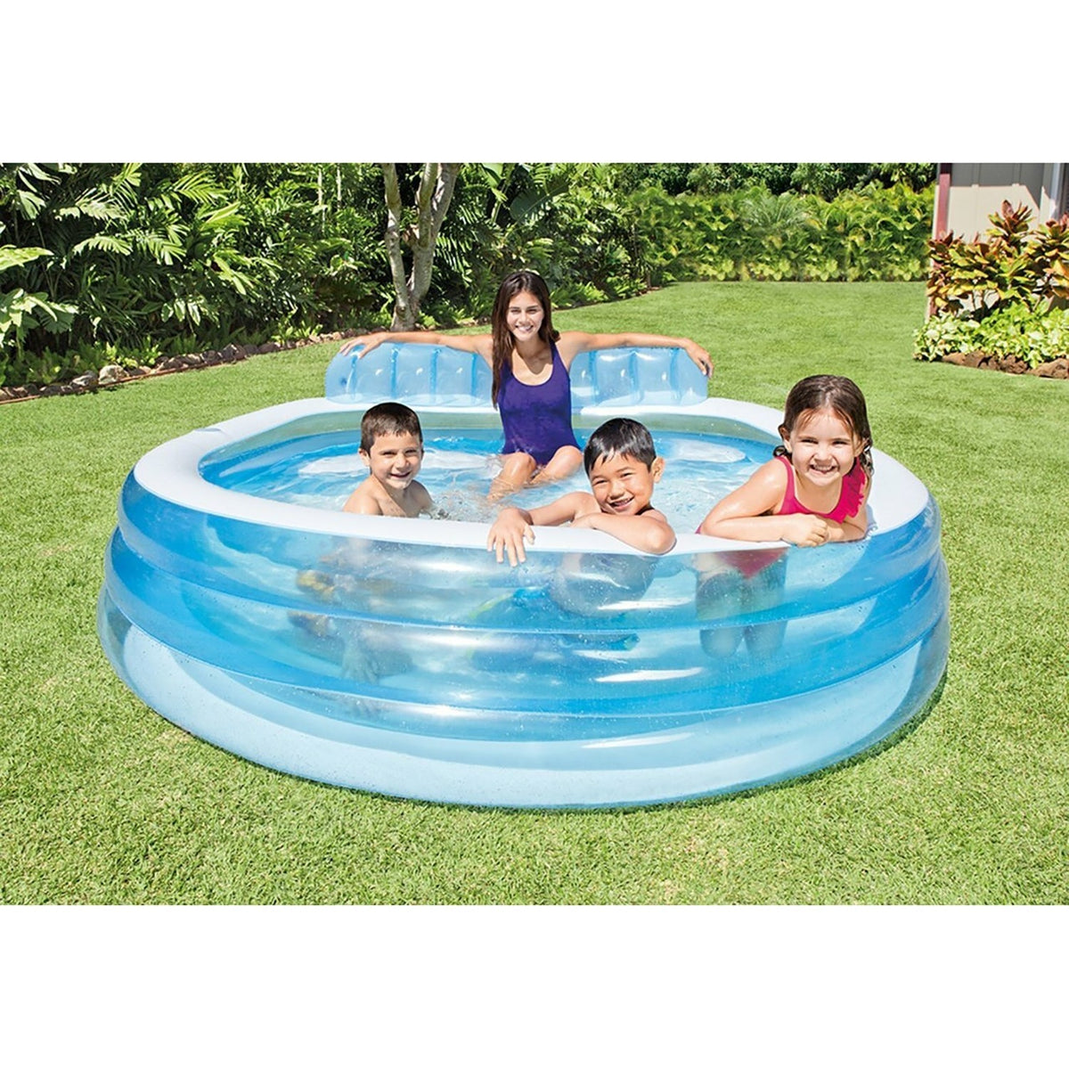 Intex Family Lounge Inflatable Pool, 88''x85''x30'', Blue S354