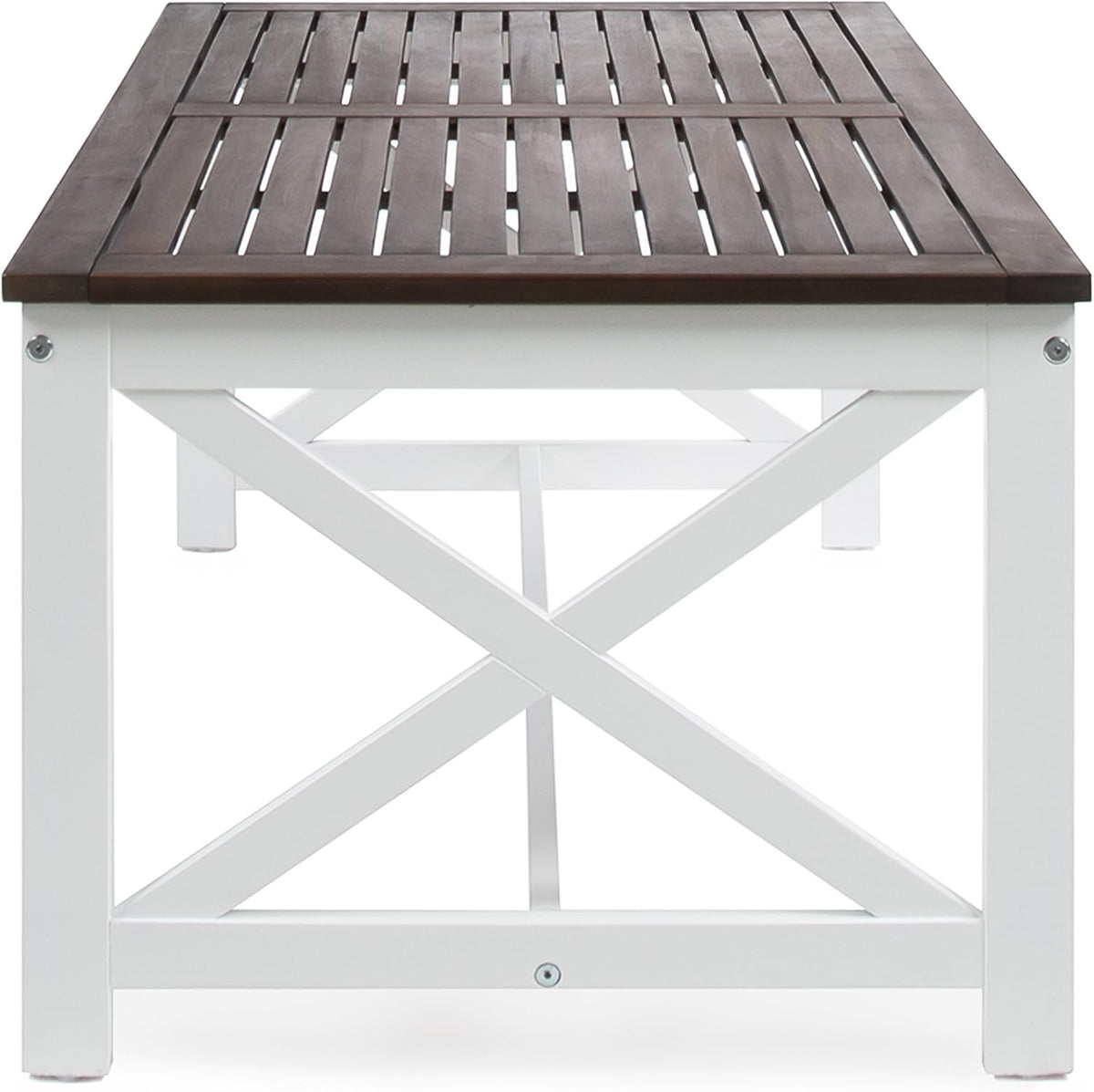 White Base / Dark Brown Top Acacia Wood Coffee Table O575890