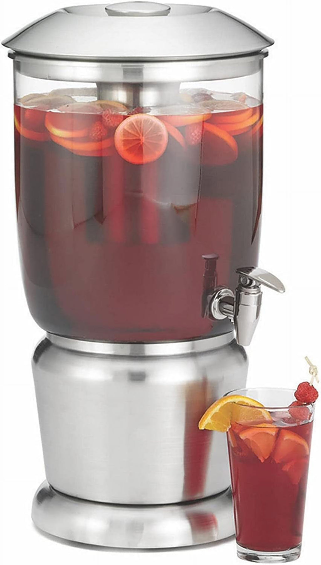 Gallon Drink Dispenser With Fruit Infuser & Stand, Tritan Stainless Steel K408