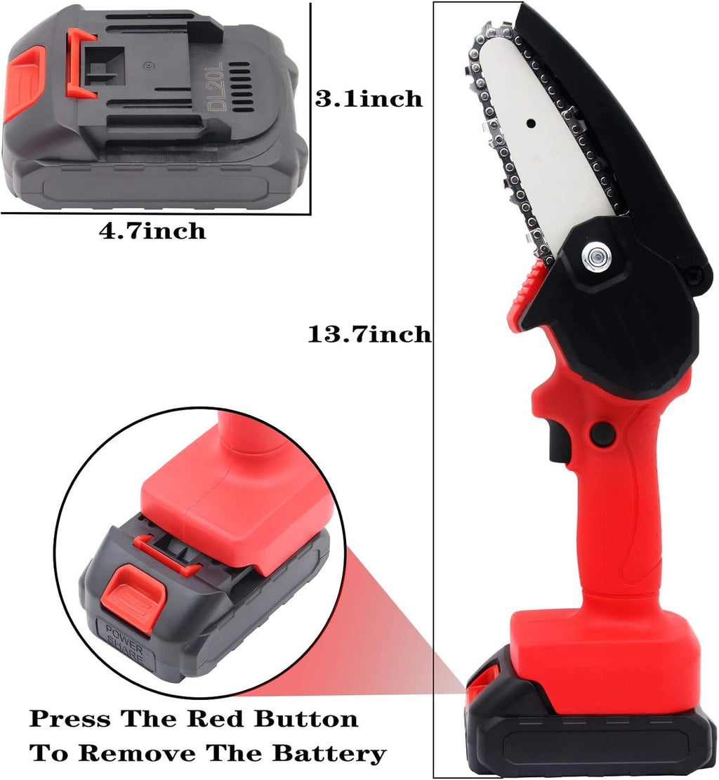 4 Inch Cordless Electric Chainsaw with 3 Lithium Batteries U475682