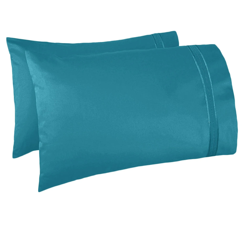 6 Piece California King Teal Microfiber Bed Sheet Set L237762