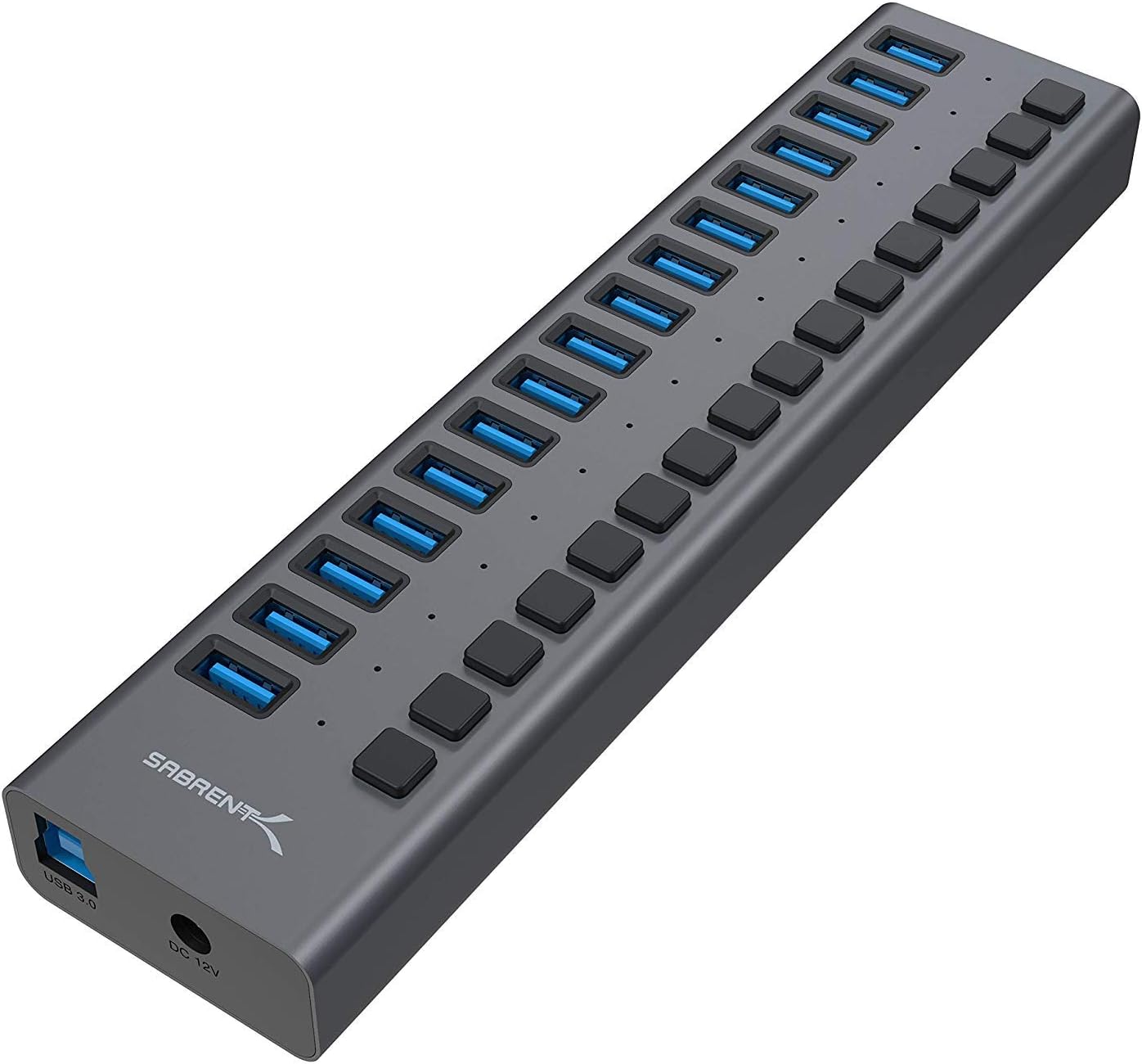 16-Port USB 3.0 Data Hub and Charger with Individual Switches Q4324