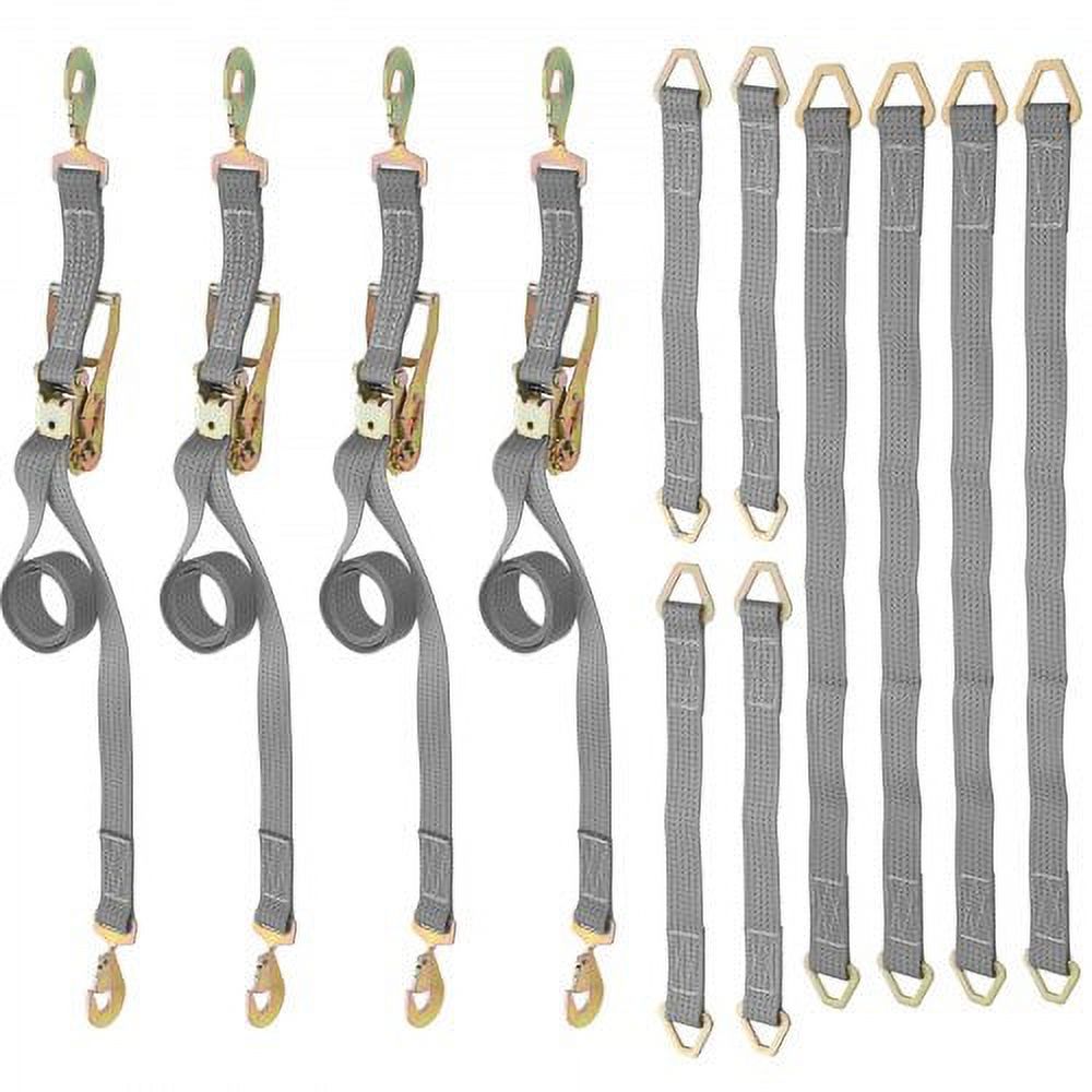 Heavy Duty Ratchet Straps with Snap Hooks, 4000 lbs Working Load H31197