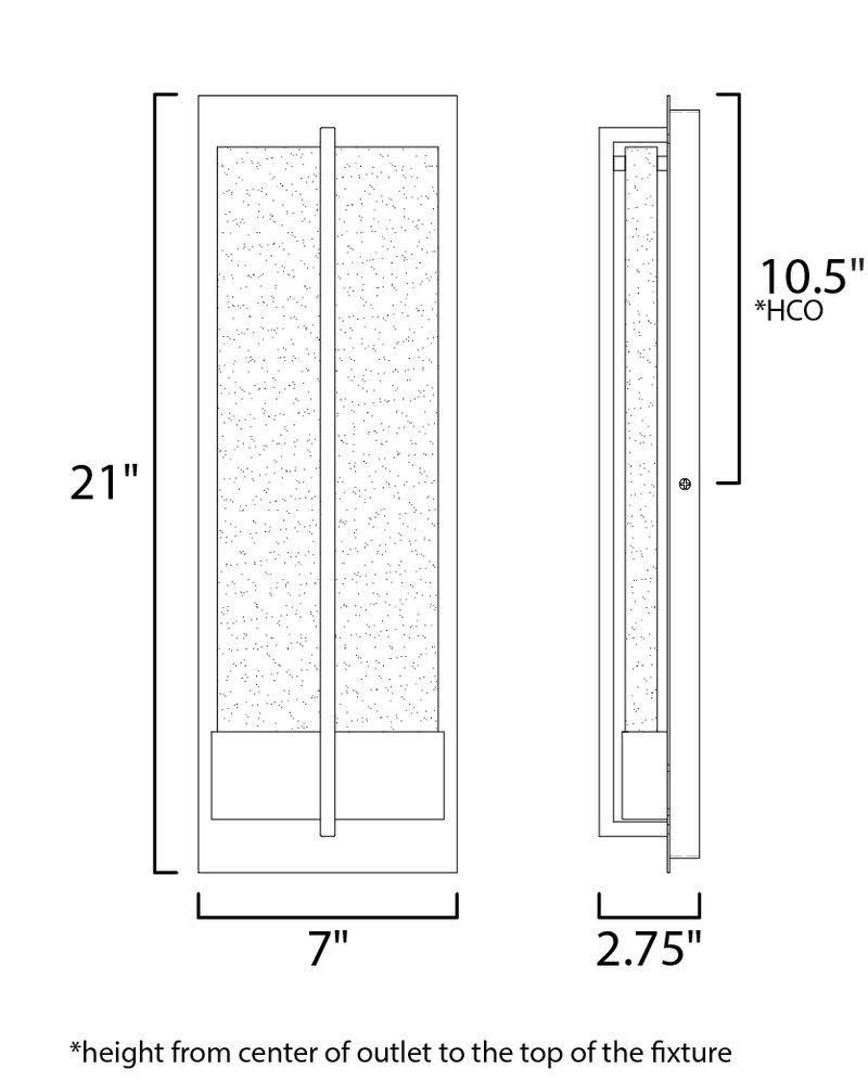 Black LED Outdoor Wall Sconce D2325