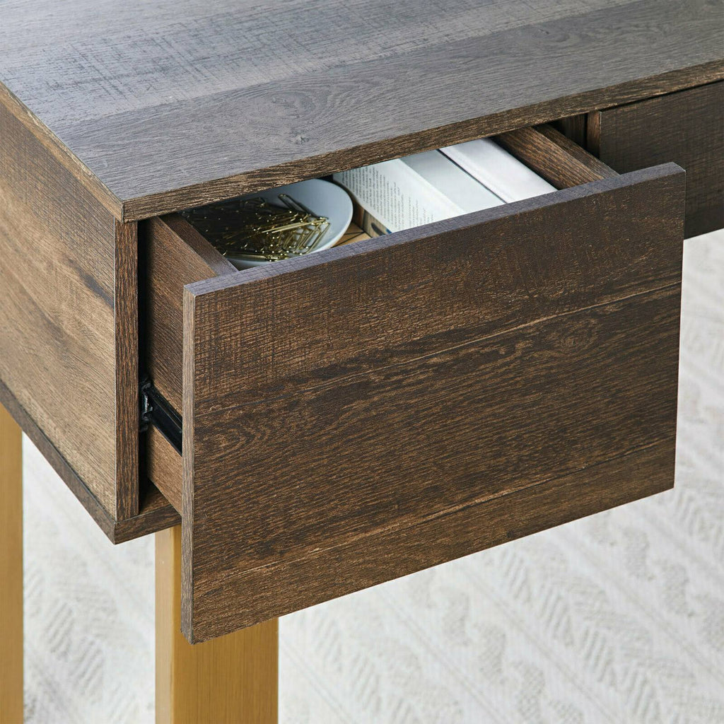 Toasted Brown Ash 3-Drawer Writing Desk C646518