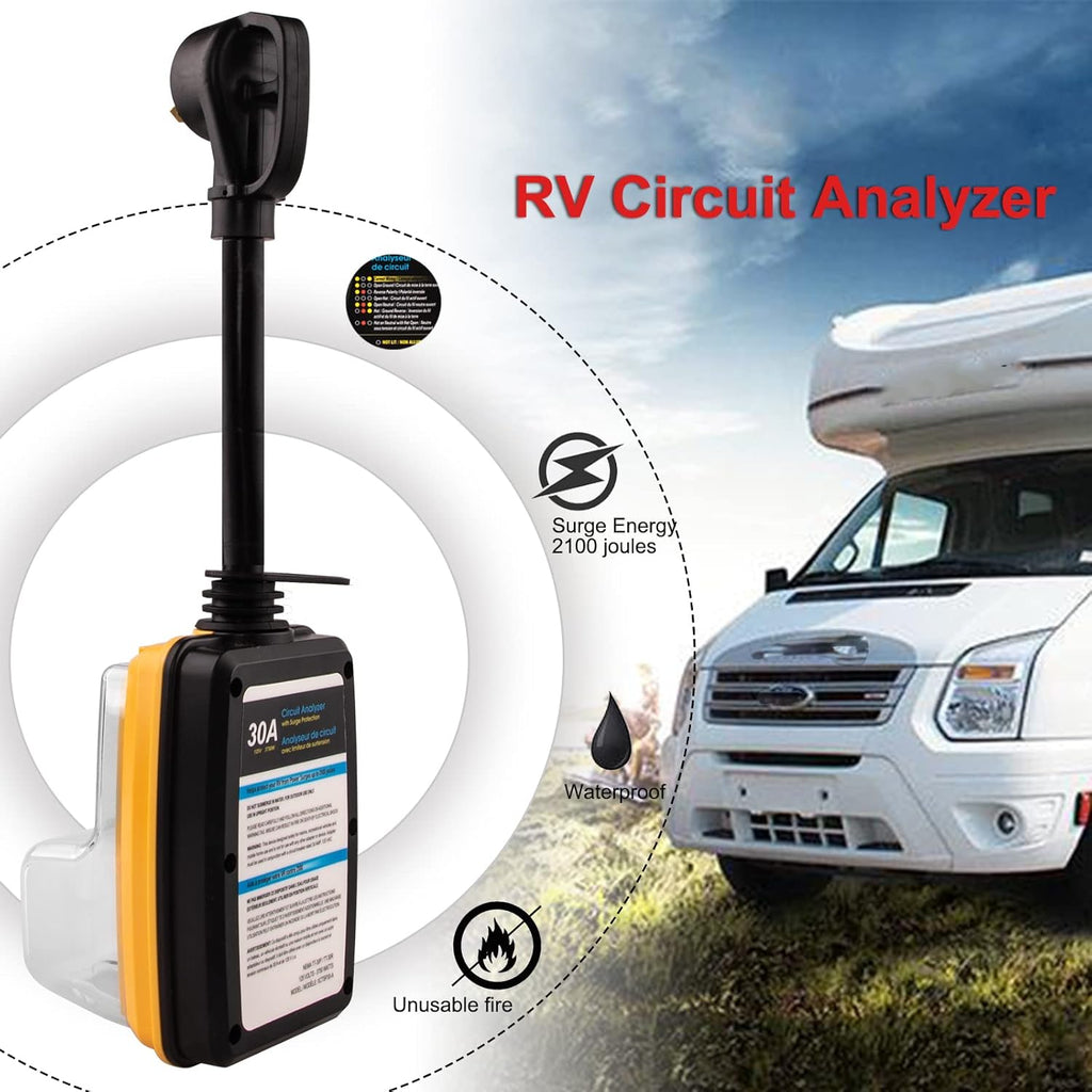30 Amp Surge Protector for RV with Waterproof Cover and LED Indicator T6654