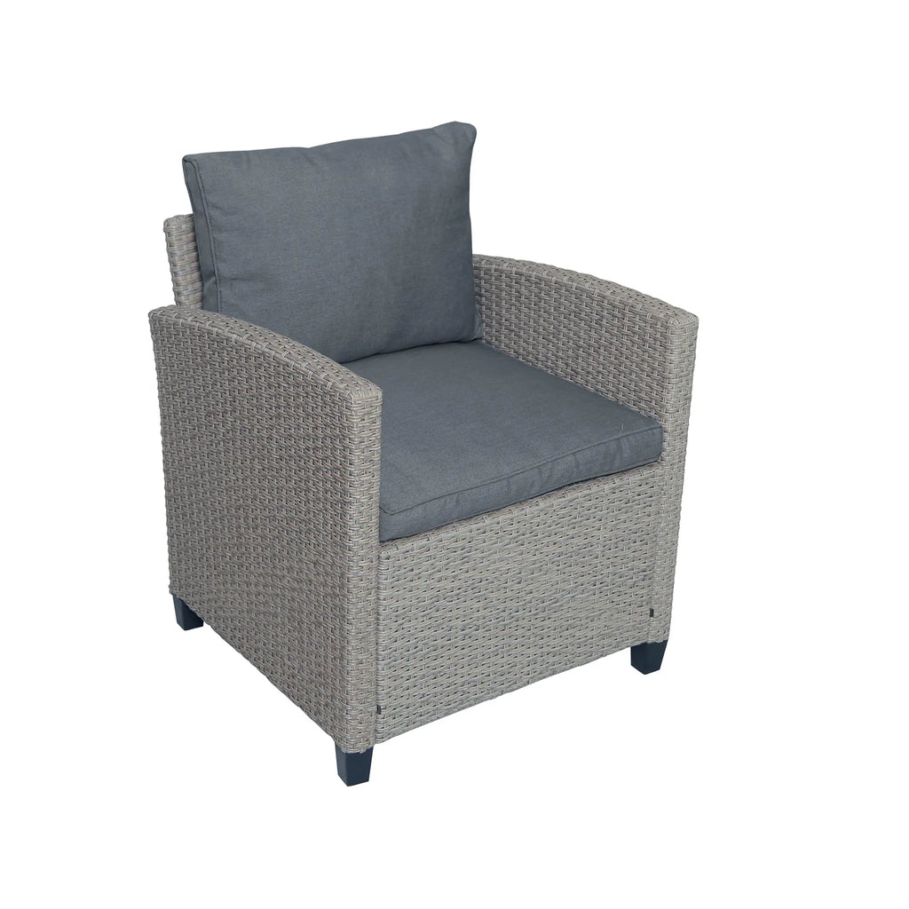 6pcs Outdoor Rattan Wicker Patio Furniture Set with Grey Cushion U884
