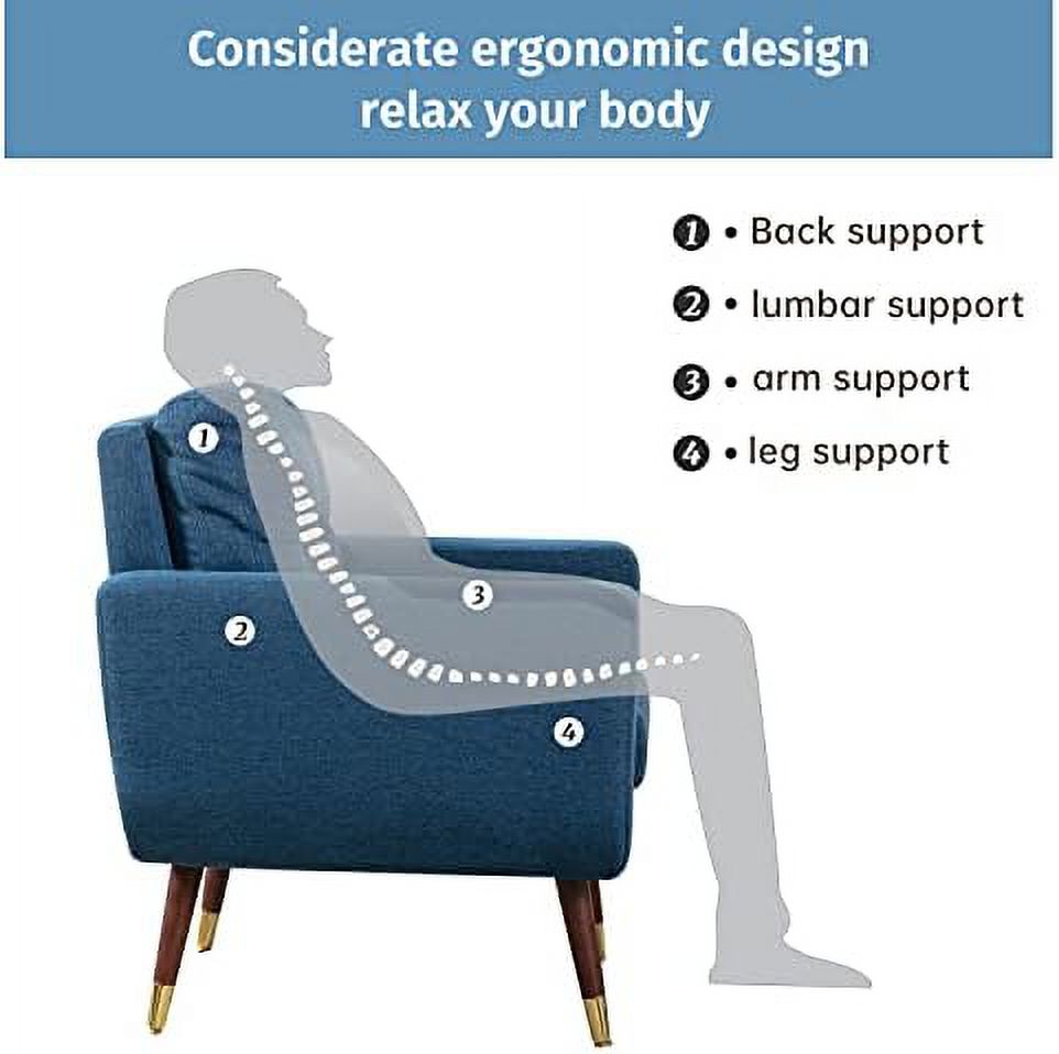 Blue Upholstered Tufted Accent Chair O6625