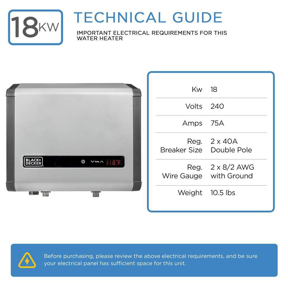 18 KW 3.73 GPM Residential Electric Tankless Water Heater X5663