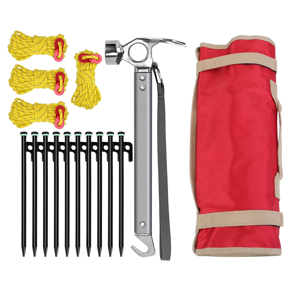 9.8ft Camping Tents Kit with Tent Pegs Reflective Rope D8012