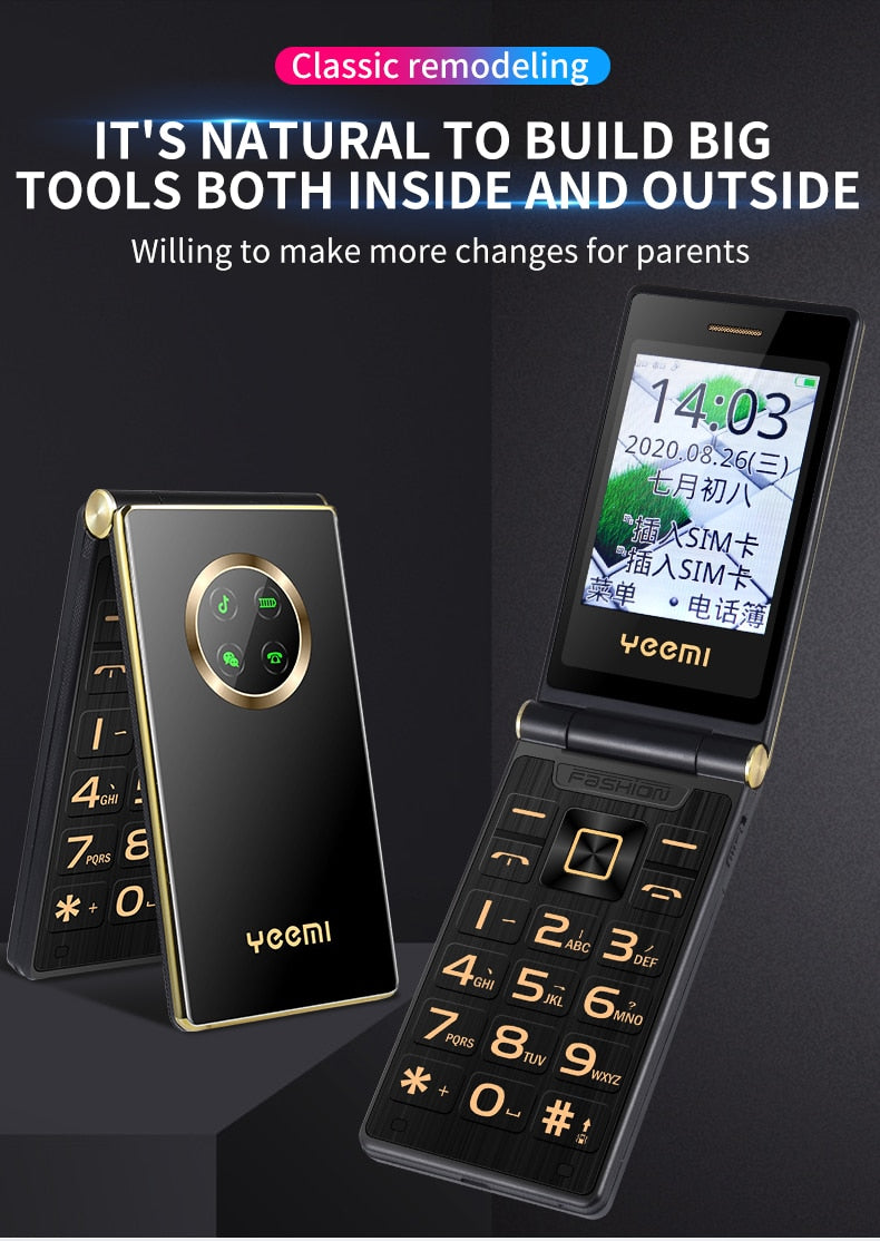 Black GSM Flip Cellphone with SOS Call, Speed Dial, Flashlight, Large Key K142272