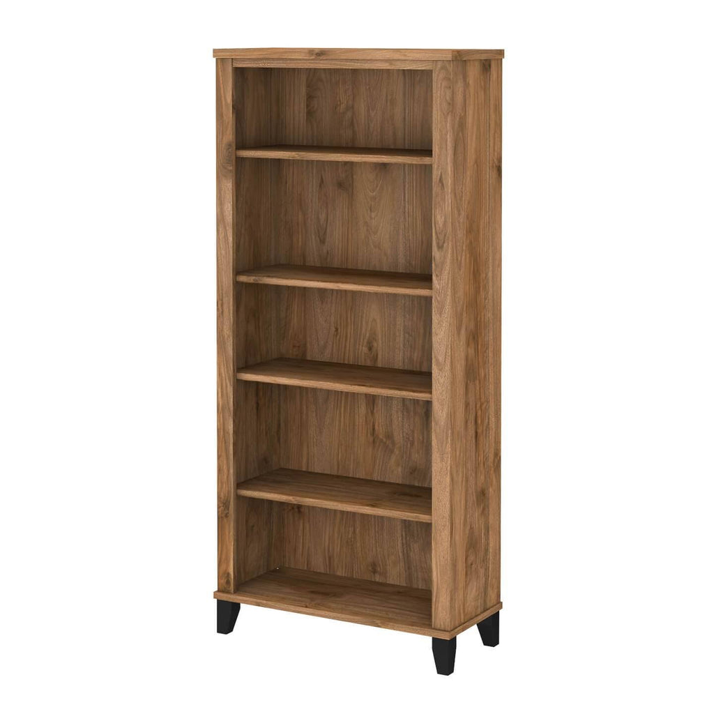 5-Shelf Bookcase in Storm Gray and White F5519
