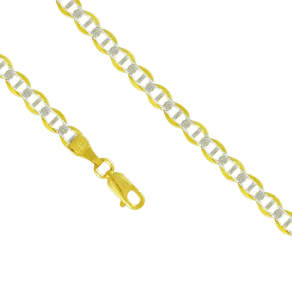10K Yellow Gold Diamond Cut Pave Necklace Lobster Clasp 20 Inches I469118
