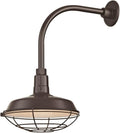 Bronze Gooseneck Barn Light with 12 Caged Shade B3182