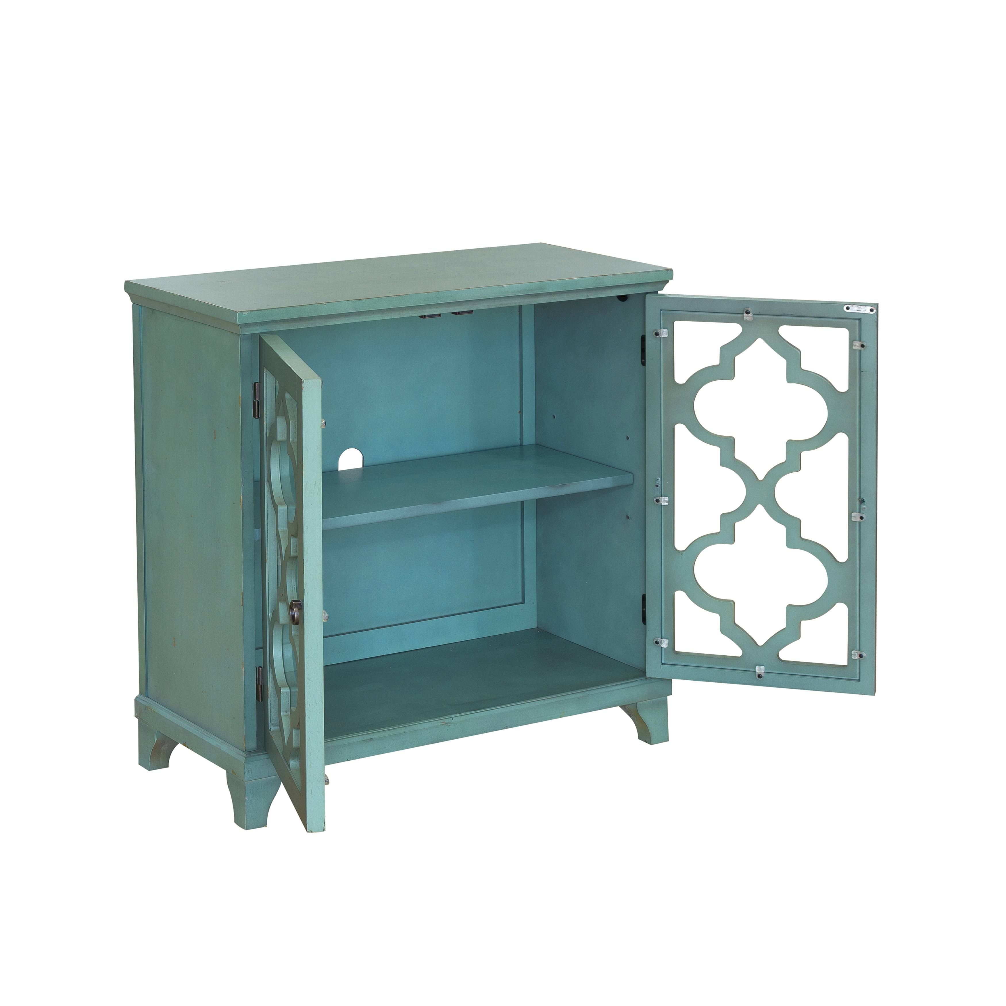 Blue Two Door Wood Chest W69225