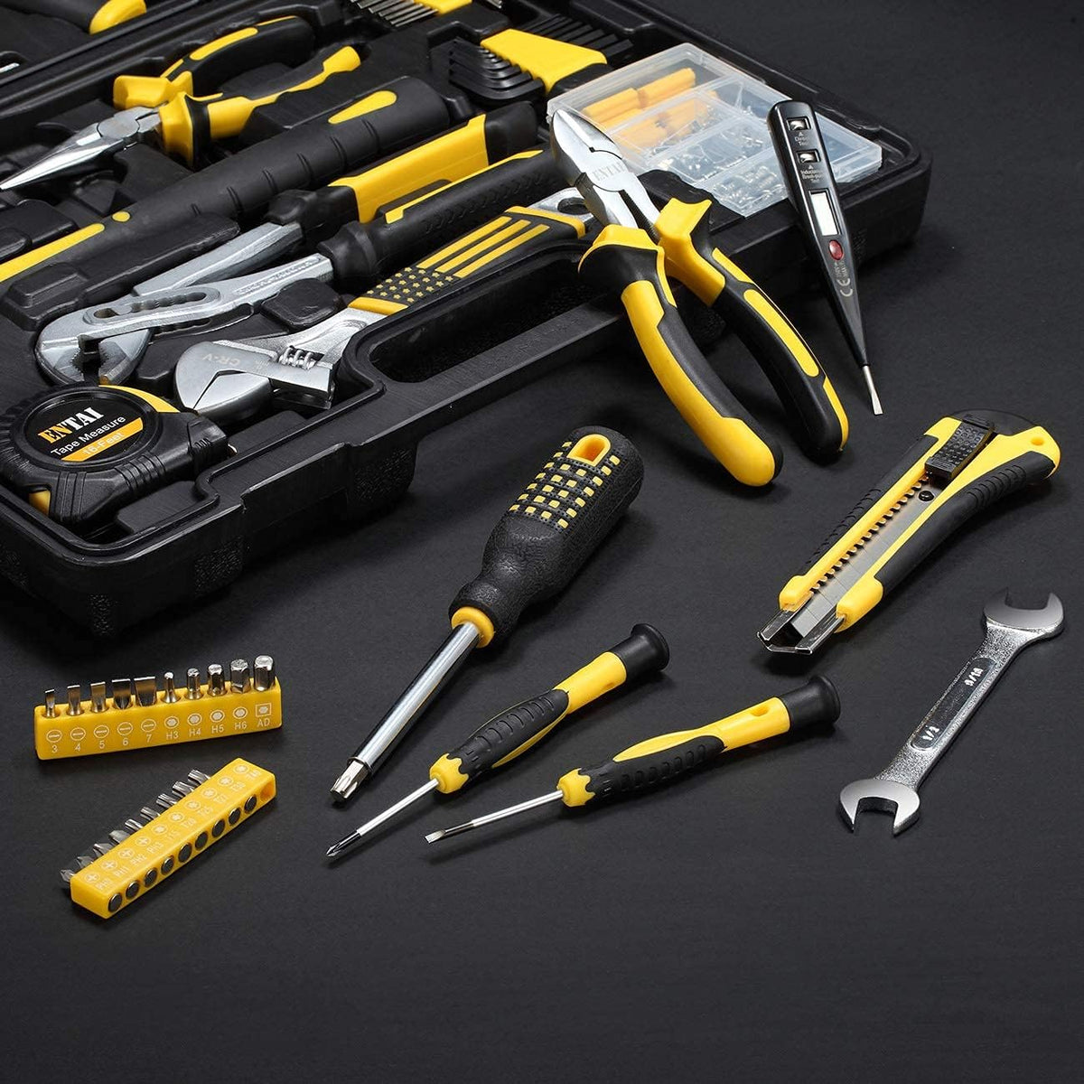 218-Piece Hand Tool Set with Solid Carrying Tool Box G398