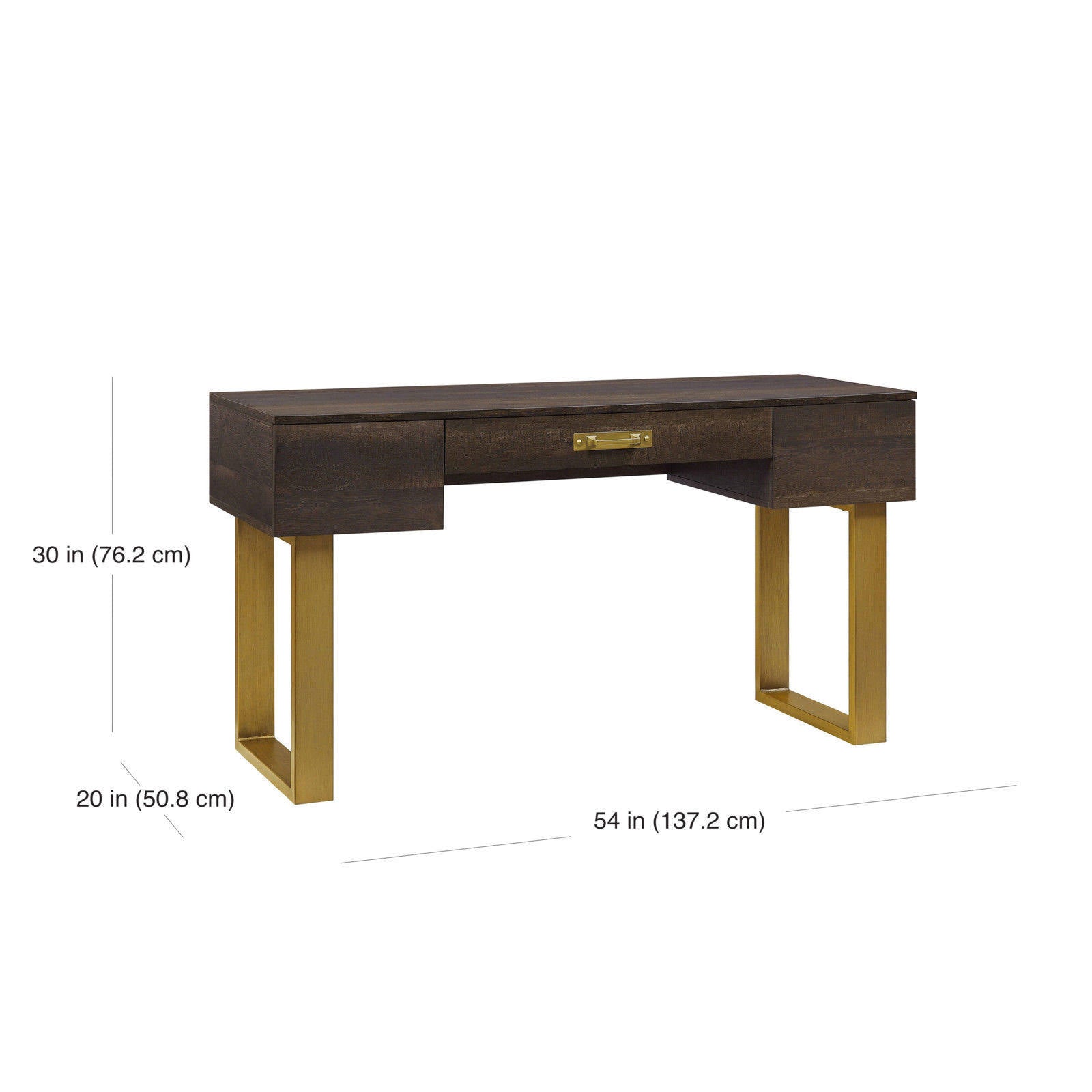 Toasted Brown Ash 3-Drawer Writing Desk C646518