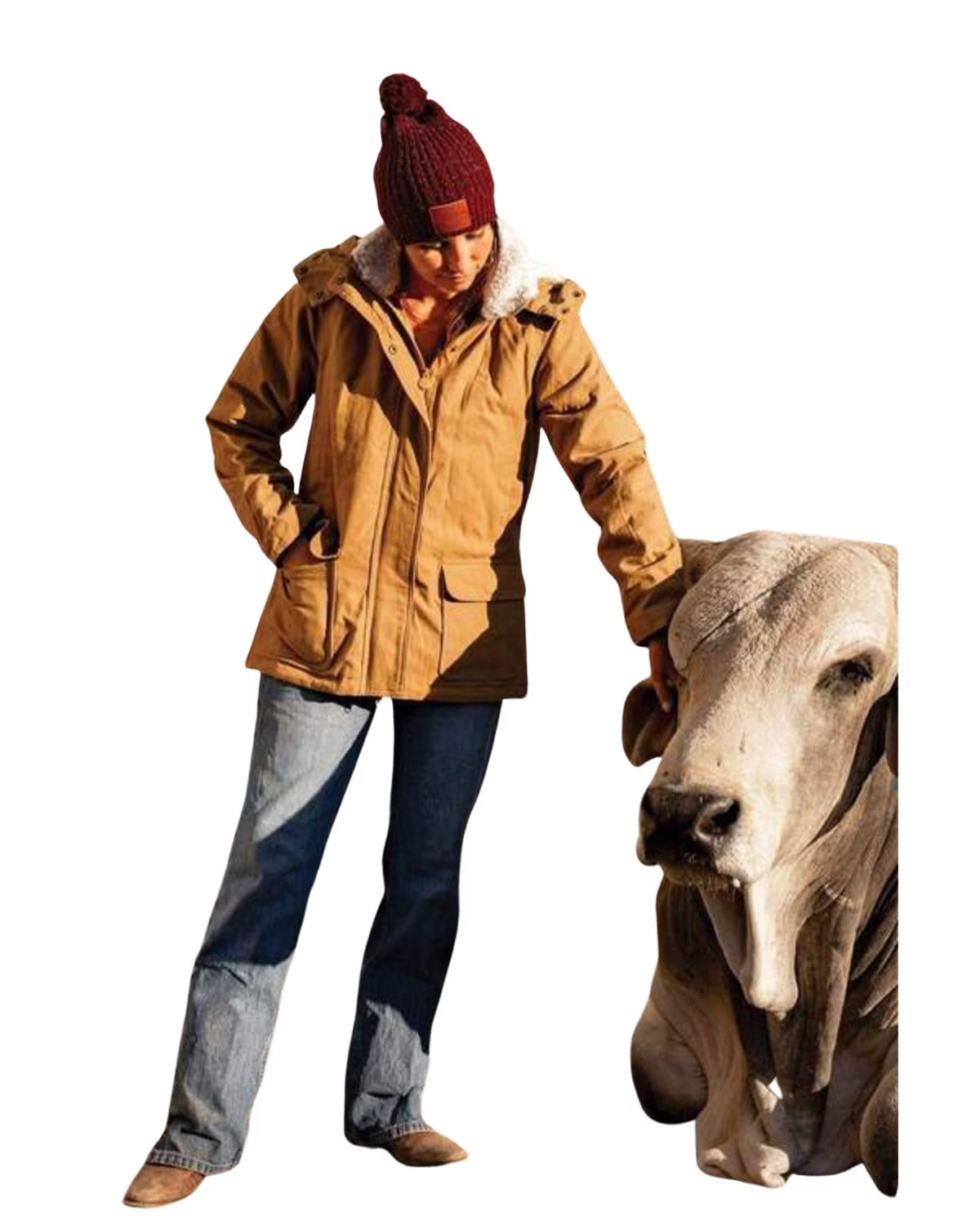Canvas Fleece Hooded Jacket Tan 3X M10951