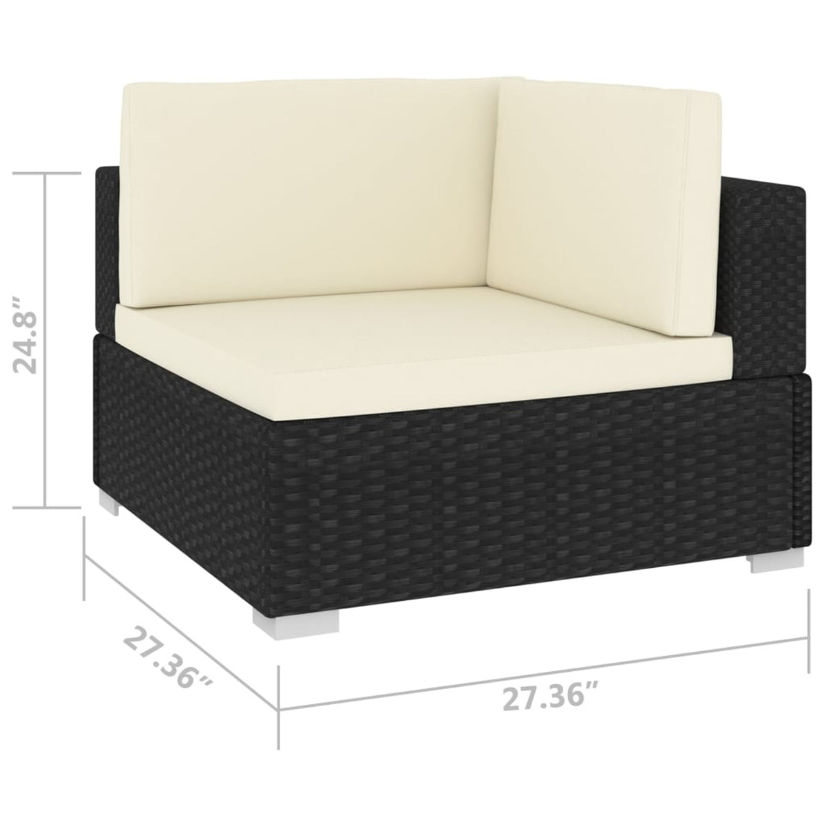 Black Poly Rattan Patio Sofa Set with Cushions K277818