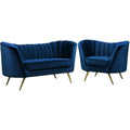 2 Piece Velvet Living Room Furniture Set with Loveseat and Accent Chair S38313