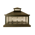 4 Light 11 inch Bronze Column Mount J7552